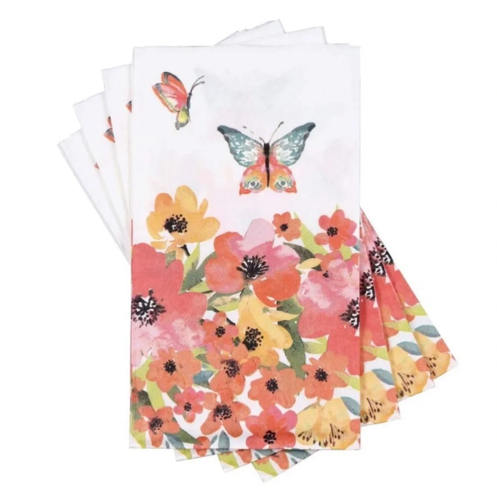 Pastel Floral Spring Themed Guest Towel Hostess Napkins, Set of 3 Pkgs (14 ea)
